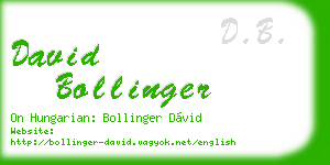 david bollinger business card
